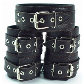 Набор Фиксаторов BDSM Арсенал (Наручники, Наножники, Ошейник), фото 