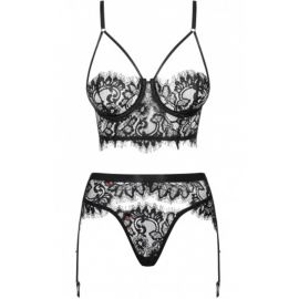 Комплект ажурный чёрный Lashy S/M, фото 