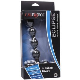 Анальная пробка Eclipse Slender Beads, с вибрацией, черная, фото 