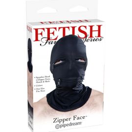 Маска На Голову Из Спандекса Для Эротических Игр Fetish Fantasy Series Zipper Face Hood, Черная, фото 