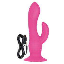 Фаллоимитатор-насадка двухголовый Wireless Pleaser перезаряжаемый с вибрацией розовый, фото 