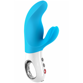 Вибратор с клиторальным стимулятором Fun Factory Miss Bi ярко-голубой - вибратор, фото 