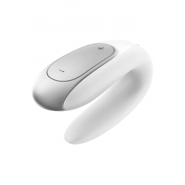 Вибратор для пар на дистанционном управлении Satisfyer Double Fun белый (стимуляция - вибромассажер), фото 