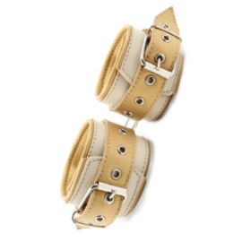 Наручники Кожаные BDSM, Бежевые, фото 