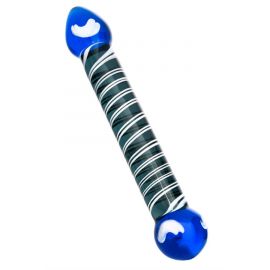 Фаллоимитатор стеклянный Sexus Glass, Стекло, Синий, 20 см, фото 