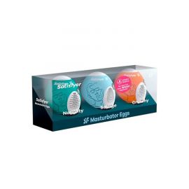 Мини-мастурбатор Satisfyer Masturbator Eggs (set of 3) Naughty, Savage, Crunchy нереалистичный, фото 