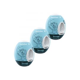 Мини-мастурбатор Satisfyer Masturbator Eggs (set of 3) Savage нереалистичный, фото 