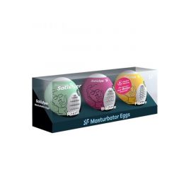 Мини-мастурбатор Satisfyer Masturbator Eggs (set of 3) Riffle, Bubble Fierce нереалистичный, фото 