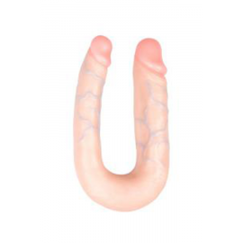 Двухсторонний фаллоимитатор Easy Toys, Duo Dildo, телесный, 17 см., фото 