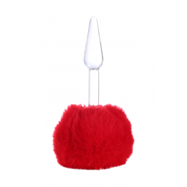 Анальная Пробка Intimlab Lay-A2051, С Красным Заячьим Хвостиком, Стеклянная bk, фото 