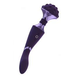 Вибратор двухсторонний Shiatsu с функцией "мгновенный оргазм", фиолетовый, фото 