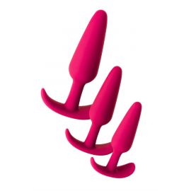 Набор анальных втулок TOYFA POPO Pleasure, Силикон, Розовый, 3  шт., фото 