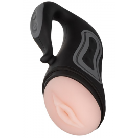 Мастурбатор с вибрацией и двумя вставками в виде вагины и ануса Optimum Power Grip реалистичный для секса (с вибрацией), фото 