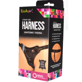 Трусики Kanikule Leather Strap-on Harness Anatomic Thong черный, фото 