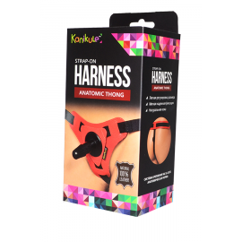 Трусики Kanikule Leather Strap-on Harness Vac-u-lock Anatomic Thong, Красный, фото 