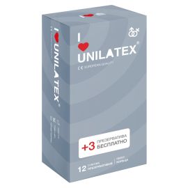Презервативы Unilatex Ribbed 12+3 шт в подарок 3021Un, фото 