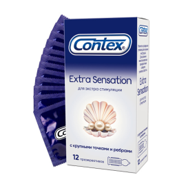 Презервативы Contex №12 Extra Sensation с крупными точками и ребрами, фото 