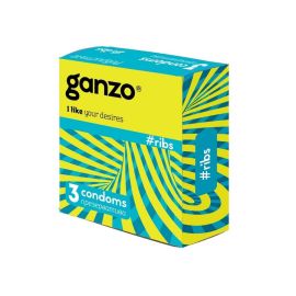 Презервативы Ganzo Ribs Ребристые Latex 3 шт, фото 