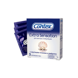Презервативы Contex №3 Extra Sensation С Крупными Точками И Ребрами, фото 