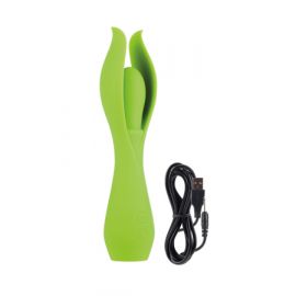 Вибратор с лепестками малый Lust by JOPEN L5 перезаряжаемый зеленый, фото 