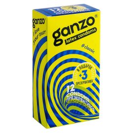 Презервативы Ganzo Classic Классические Latex 12 шт + 3 шт, фото 