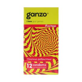 Презервативы Ganzo Extase Точечно-ребристые Latex 12 шт, фото 