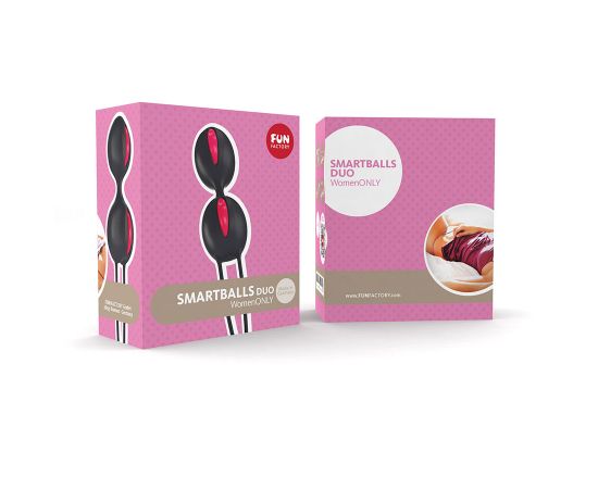 Вагинальные Шарики Fun Factory Smartballs Duo, Черно-Малиновые, фото 