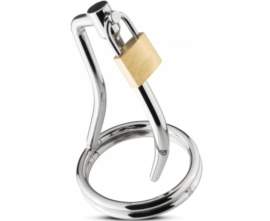 Уретральный Стимулятор с Замком Sinner Penis Cage With Penis Plug, фото 