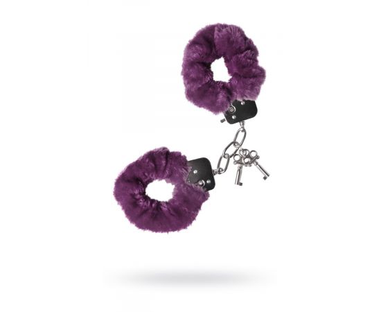 Наручники Меховые TOYFA Theatre, Фиолетовые, фото 