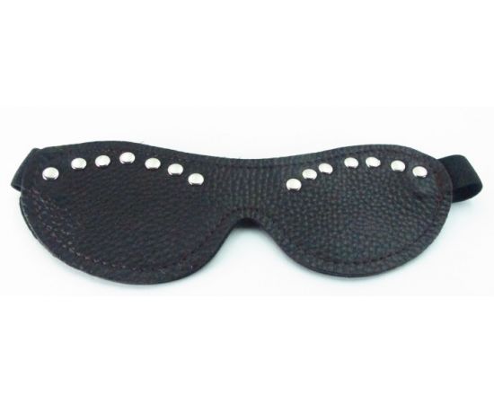 Маска Из Натуральной Кожи BDSM Арсенал С Декором, Двухсторонняя, Коричневая, фото 