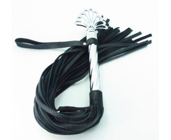 Плеть Кожаная BDSM Арсенал С Никелевой Рукояткой, фото 