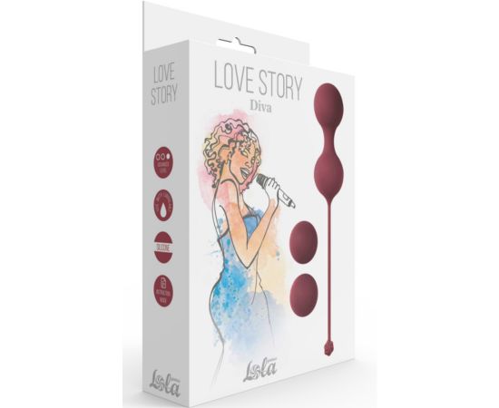 Набор вагинальных шариков Love Story Diva Wine Red, фото 