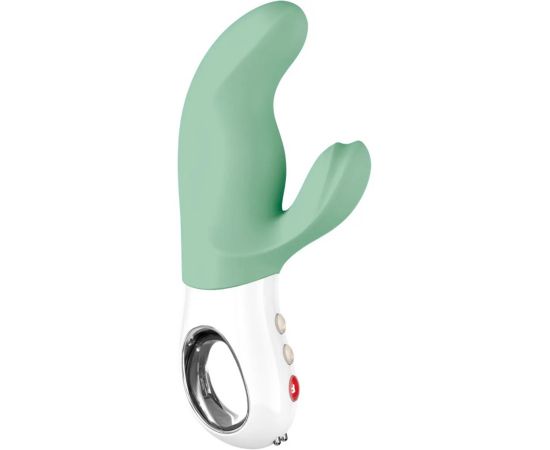 Вибратор с клиторальным стимулятором Fun Factory Miss Bi фисташковый, фото 