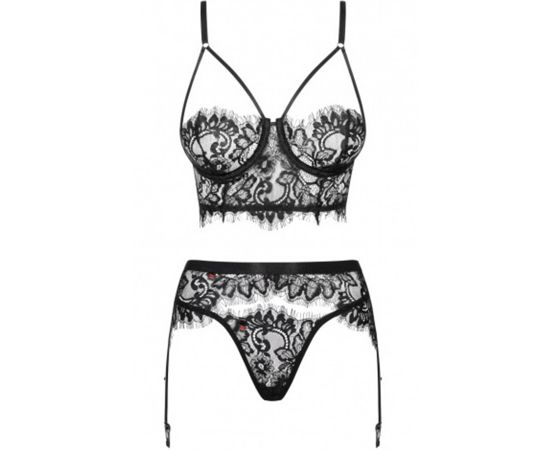 Комплект ажурный чёрный Lashy S/M, фото 