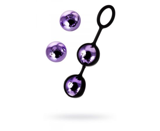 Набор вагинальных шариков TOYFA A-toys, ABS пластик+силикон, фиолетовый, 14,6 см., фото 