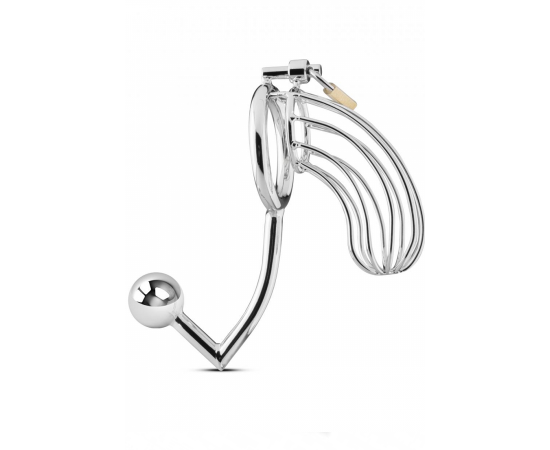 Пояс Верности с Анальной Пробкой Sinner Metal Penis Cage With Anal Hook №1, фото 