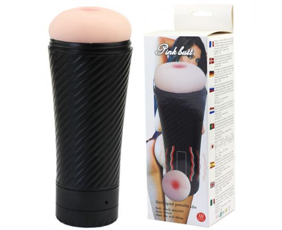 Мастурбатор анус с вибрацией в колбе Pink butt BM-00900T31Z-2, фото 