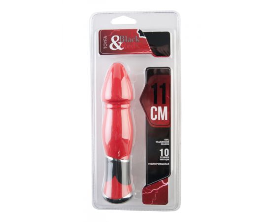 Вибратор TOYFA Black&Red, 10 режимов вибрации, силиконовый, красный, 11,4 см арт 901335-9, фото  Вибратор TOYFA Black&Red, 10 режимов вибрации, силиконовый, красный, 11,4 см арт 901335-9, фото