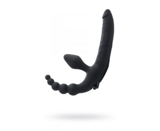 Страпон безремневой TOYFA Black&Red, черный, фото 