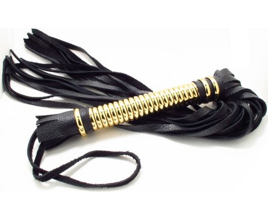 Плетка Кожаная BDSM Арсенал С Металлической Рукояткой, фото 