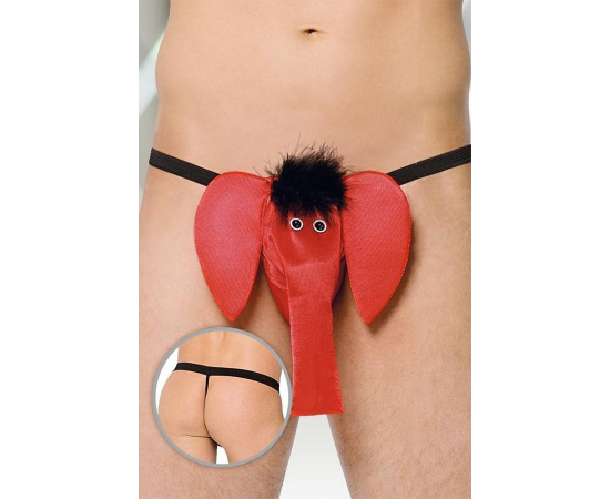 Стринги мужские Слон красно-черные-S/L, фото 