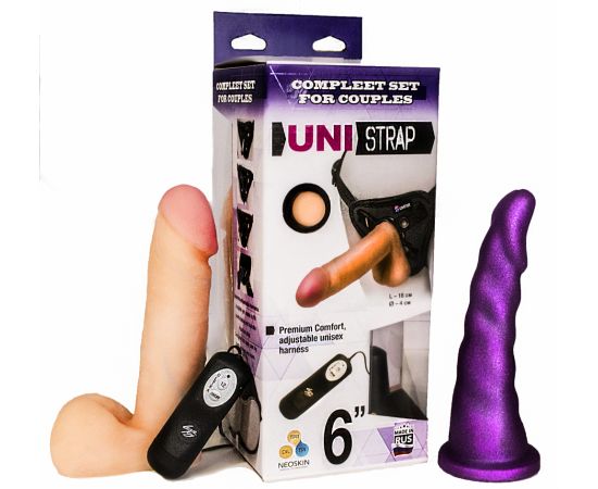 Вибрострапон с двумя насадками UNI strap 6 Harness best of all, фото 