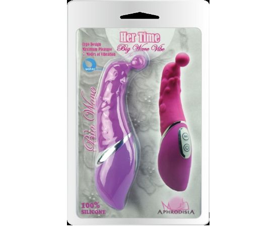 Вибратор с рельефным рисунком с шариком розовый Dolphin Playing, фото 