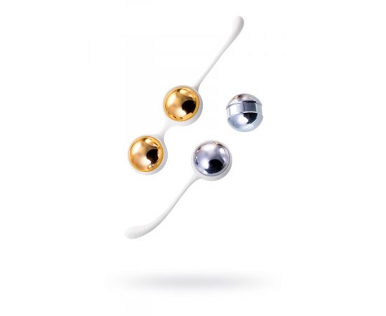 Вагинальные шарики Nalone Yany, металлические, синий + золото, фото 