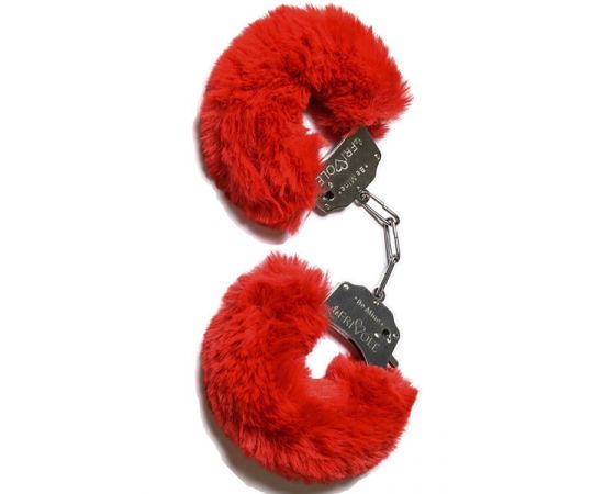 Наручники Le Frivole Be Mine С Мехом, Красные, фото 
