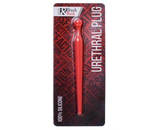Уретральный плаг Black & Red By Toyfa, силикон, красный, 8 см, фото 