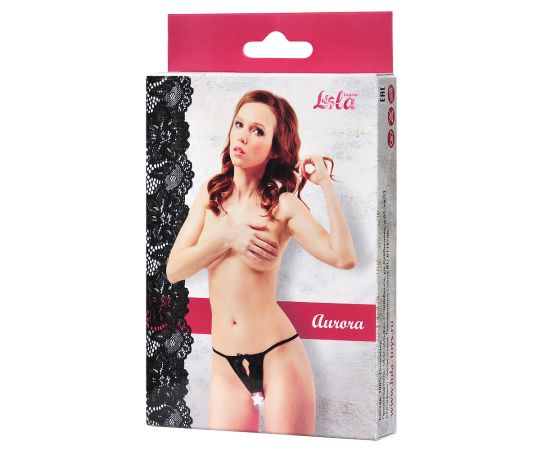 Стринги чёрные с доступом Aurora, фото 