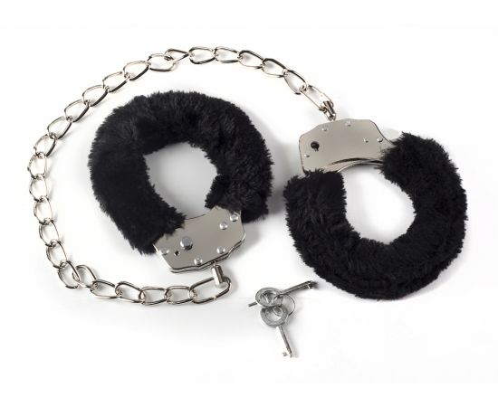 Оковы Меховые На Ноги BONDAGE, Черные, фото 