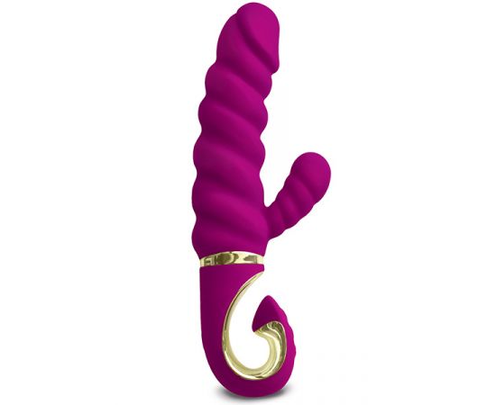 Вибратор bioskin с клиторальным стимулятором Gvibe Gcandy - Sweet Raspberry 18 см, фото 