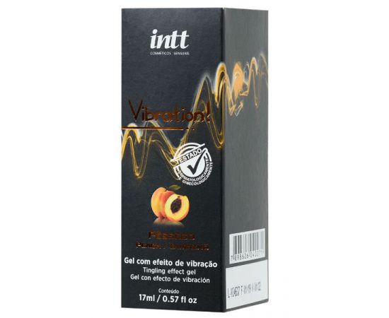 Гель массажный INTT VIBRATION Peach с эффектом вибрации и ароматом персика, 17 мл, фото 